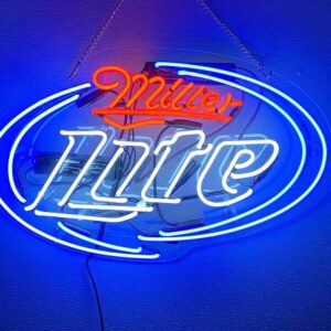 Prouten Neon Signs 20" Millers Lite Neon Sign Acrylic Beer Pub Bar Handmade Wall Decor Neon Light A120MLLA2