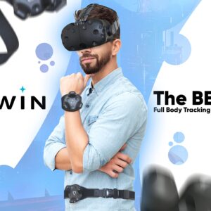 Skywin VR Tracker Belt and Tracker Strap Bundle for HTC Vive System Tracker Pucks - Adjustable Belt and Hand Straps for Waist and Full-Body Tracking in Virtual Reality (1 Belt and 4 Straps)