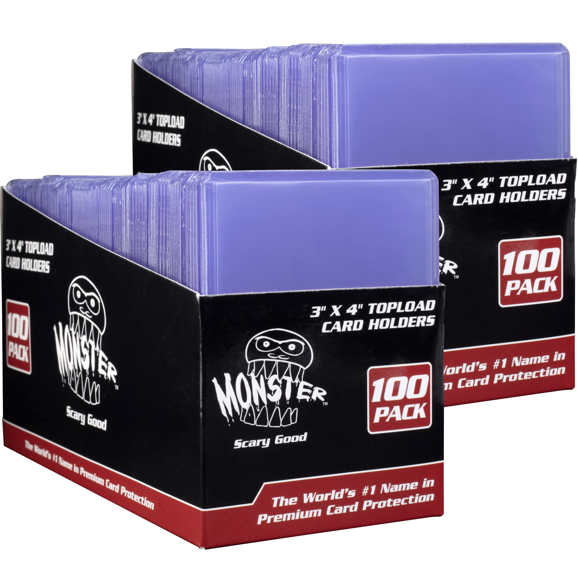 Monster Top Loaders for Collectible Trading Cards - 200 Count 3"x4" Clear Hard Plastic Card Protector Toploader Sleeves Compatible w MTG, Magic The Gathering, Yugioh, Pokemon, Sports Cards & All TCGs