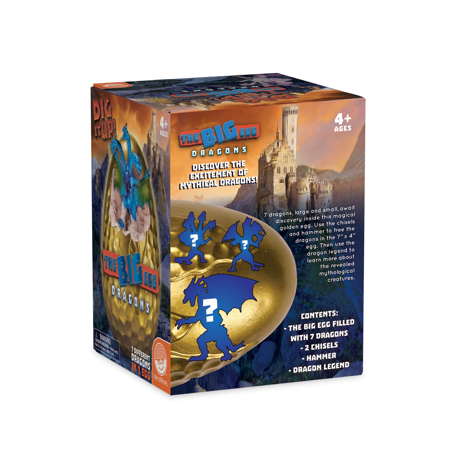 MindWare Dig It Up! Discoveries The Big Egg Dragons - Ages 4+ - Includes 7 Dragons in 1 Huge Egg