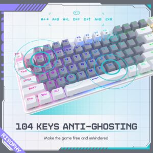 104-Key RGB Backlit Mechanical Gaming Keyboard - 2.4G/USB-C/Bluetooth, Programmable, PBT Keycaps, Rechargeable