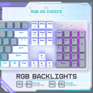 104-Key RGB Backlit Mechanical Gaming Keyboard - 2.4G/USB-C/Bluetooth, Programmable, PBT Keycaps, Rechargeable