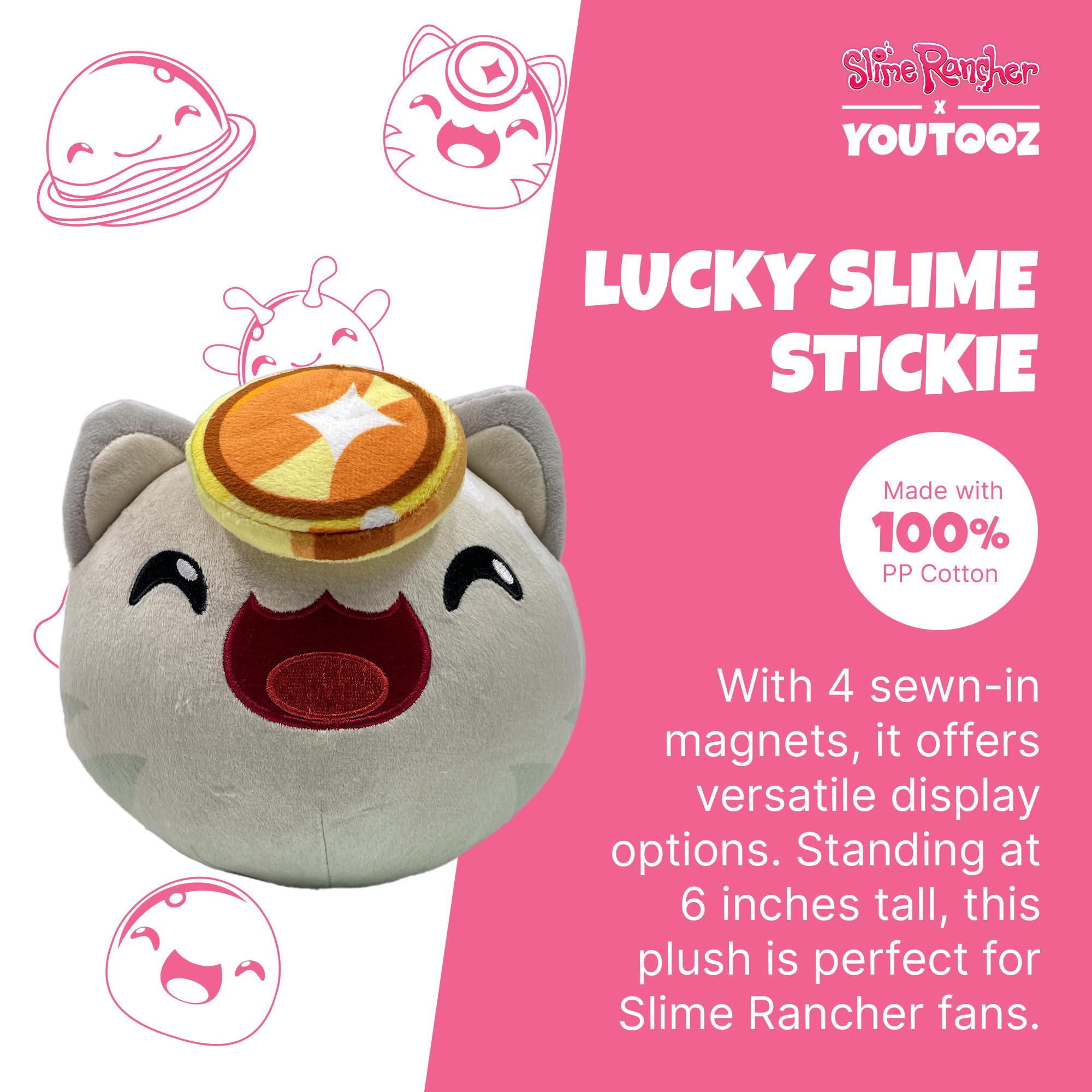 Youtooz Lucky Slime Plush Stickie in 6", Magnetic and Soft Slime Rancher Video Game Plush - Cute Huggable Lucky Slime Plushie from Youtooz Plush Collection