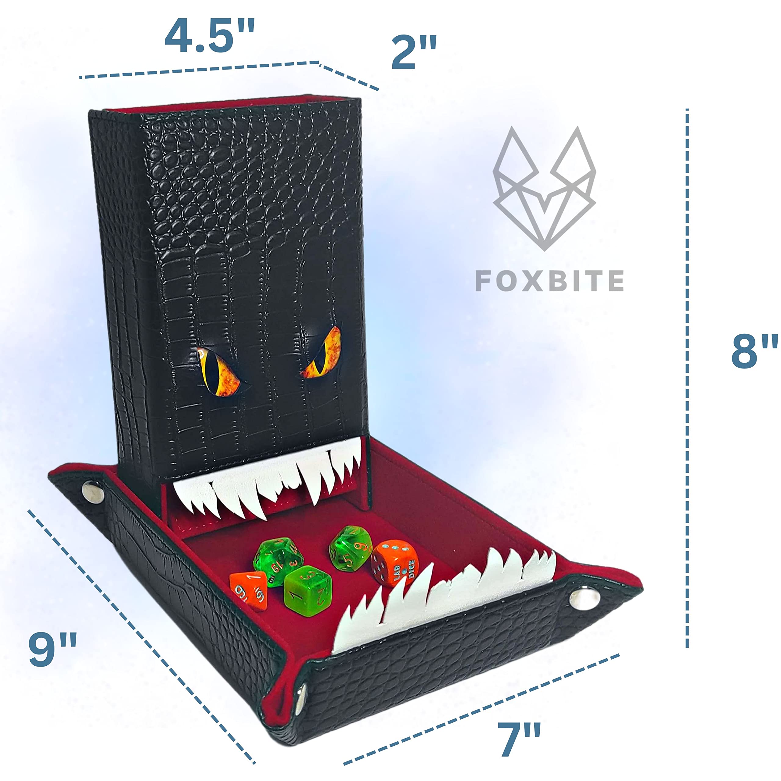 Dice Tray and Dice Tower - DND Dice Tray, Dice Box Storage for Dice and Removable Dice Tower - 2 in 1 Dice Rolling Tray, Storage and Tower - Perfect for RPG and Tabletop Gaming (Dragon Slayer)