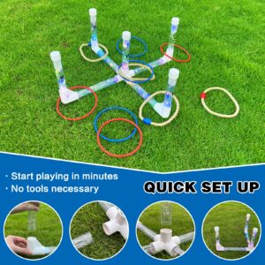 MOLACHI Ring Toss Games for Adults and Kids,Yard Games,Outdoor Indoor Games with LDE Light,Easy to Set Up w/Compact Carry - Backyard Toys,Christmas Party Toss Game for The Whole Family