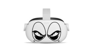 angry eyes scowl - oculus quest 2 - decals - black