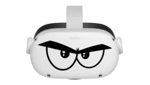 ruckup scowl face - oculus quest 2 - decals - black