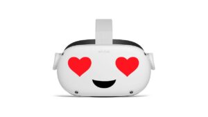 uwu heart face - oculus quest 2 - decals - black & red