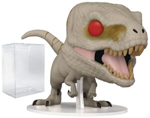 pop jurassic world dominion - atrociraptor (ghost) funko vinyl figure (bundled with compatible box protector case), multicolor, 3.75 inches