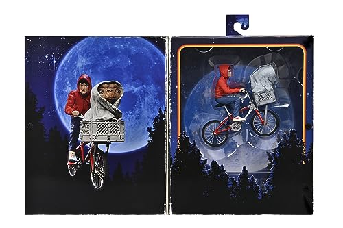 NECA - E.T. The Extra-Terrestrial 40th Anniversary 7″ Scale Action Figure – Elliott & E.T. on Bicycle