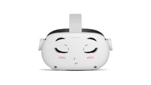 anime closed eyes- oculus quest 2 - decals - black & pink