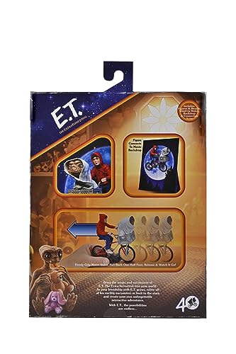 NECA - E.T. The Extra-Terrestrial 40th Anniversary 7″ Scale Action Figure – Elliott & E.T. on Bicycle