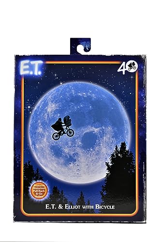 NECA - E.T. The Extra-Terrestrial 40th Anniversary 7″ Scale Action Figure – Elliott & E.T. on Bicycle