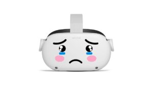 uwu sad face - oculus quest 2 - decals - black & pink