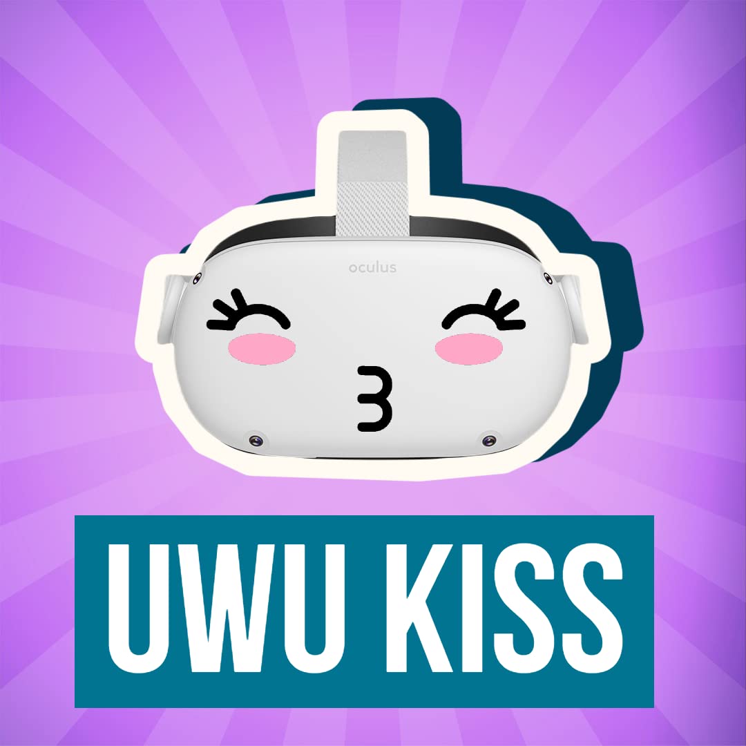 UwU Kiss Face - Oculus Quest 2 - Decals - Black & Pink