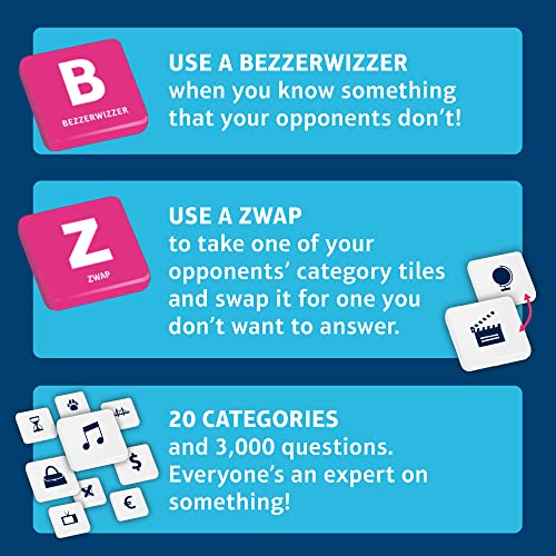 Bezzerwizzer Party Game (US Edition) - Trivia, Tactics, and Trickery for Epic Game Nights! Great for Family Game Night, Ages 14+, 2+ Players, 45 Minute Playtime, Made by Bezzerwizzer