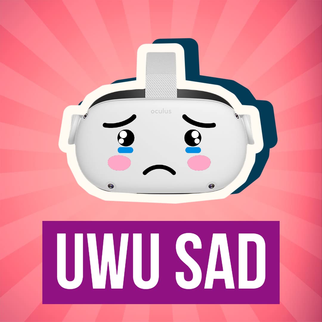 UwU Sad Face - Oculus Quest 2 - Decals - Black & Pink