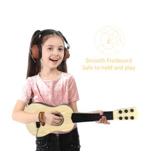 Kids Toy Guitar 6 String,17 inch Guitar Baby Kids Cute Guitar Rhyme Developmental Musical Instrument Educational Toy for Toddlers