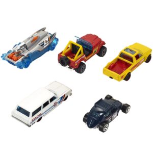 Hot Wheels Die-Cast Vehicle 5 Pack - Surf's Up ~ Includes: Mad Splash, CJ-7, Custom VW Beetle, VW Caddy, '64 Chev Nova Station Wagon