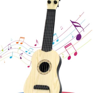 Kids Toy Guitar 6 String,17 inch Guitar Baby Kids Cute Guitar Rhyme Developmental Musical Instrument Educational Toy for Toddlers