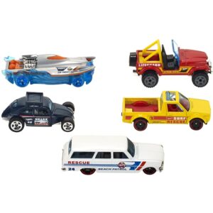 Hot Wheels Die-Cast Vehicle 5 Pack - Surf's Up ~ Includes: Mad Splash, CJ-7, Custom VW Beetle, VW Caddy, '64 Chev Nova Station Wagon