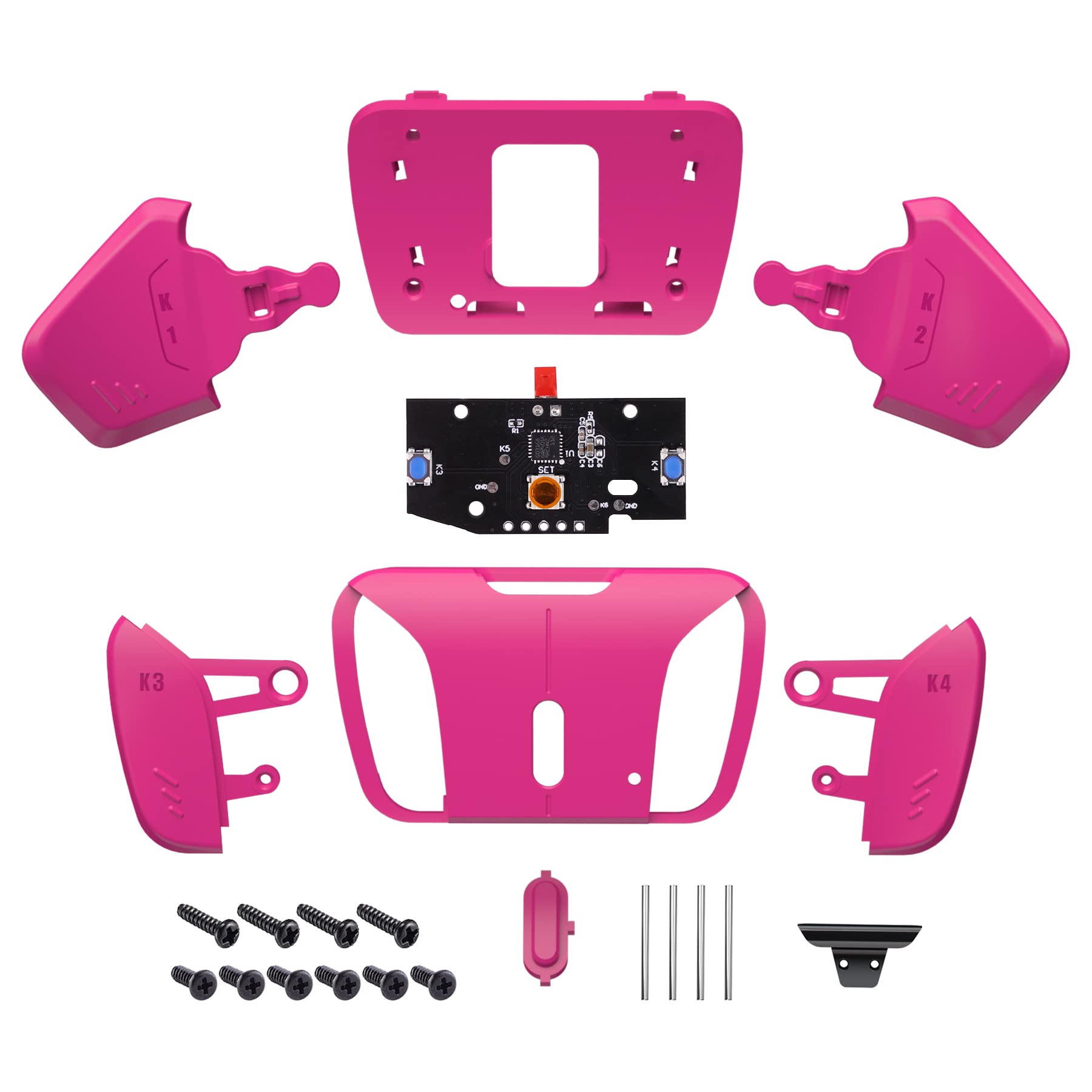 Turn RISE to RISE4 Kit – Redesigned Nova Pink K1 K2 K3 K4 Back Buttons Housing & Remap PCB Board for PS5 Controller eXtremeRate RISE & RISE4 Remap kit - Other Accessories NOT Included