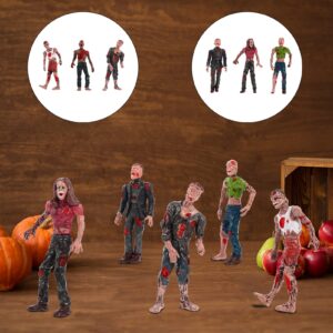 Zerodeko 12 PCS Toy Zombie Action Figures with Movable and Detachable Joints, Mini Zombie Figurines, Bloody Zombie Models for Presents, Decoration, and Party Favors