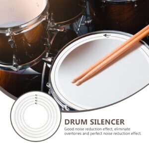 MILISTEN 4pcs Drum Dampening Pad Tone Control Drum Mute Drum Damper Silencer Snare Drum Mute Portable Snare Drum Silencer Snare Drum Parts Accessory Black White