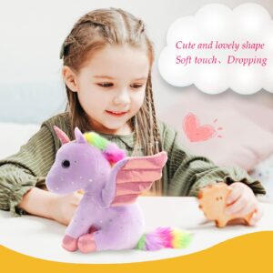 Sew Butiful 8 inch Unicorn Stuffed Animals, Cute Unicorn Gift Toys for Girls,Unicorns Birthday Gifts Soft Plush Toys Set for Baby, Toddler, Girls, Kids,Decor (Purple)