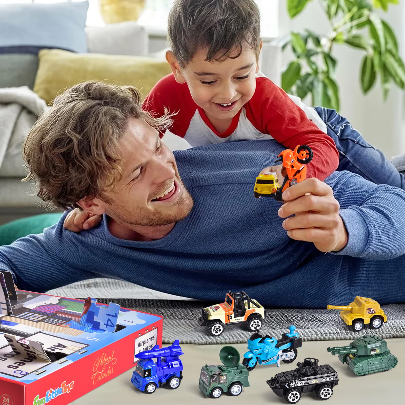 FUN LITTLE TOYS 24 Different Pull Back Cars Toys for Toddlers Boys Girls, for Kids