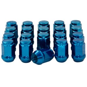 wheel accessories parts set of 20 1.38in 3/4 hex lug nut closed end bulge acorn (20, m12x1.5, blue) aftermarket lug nuts, for toyota, chevy, ford