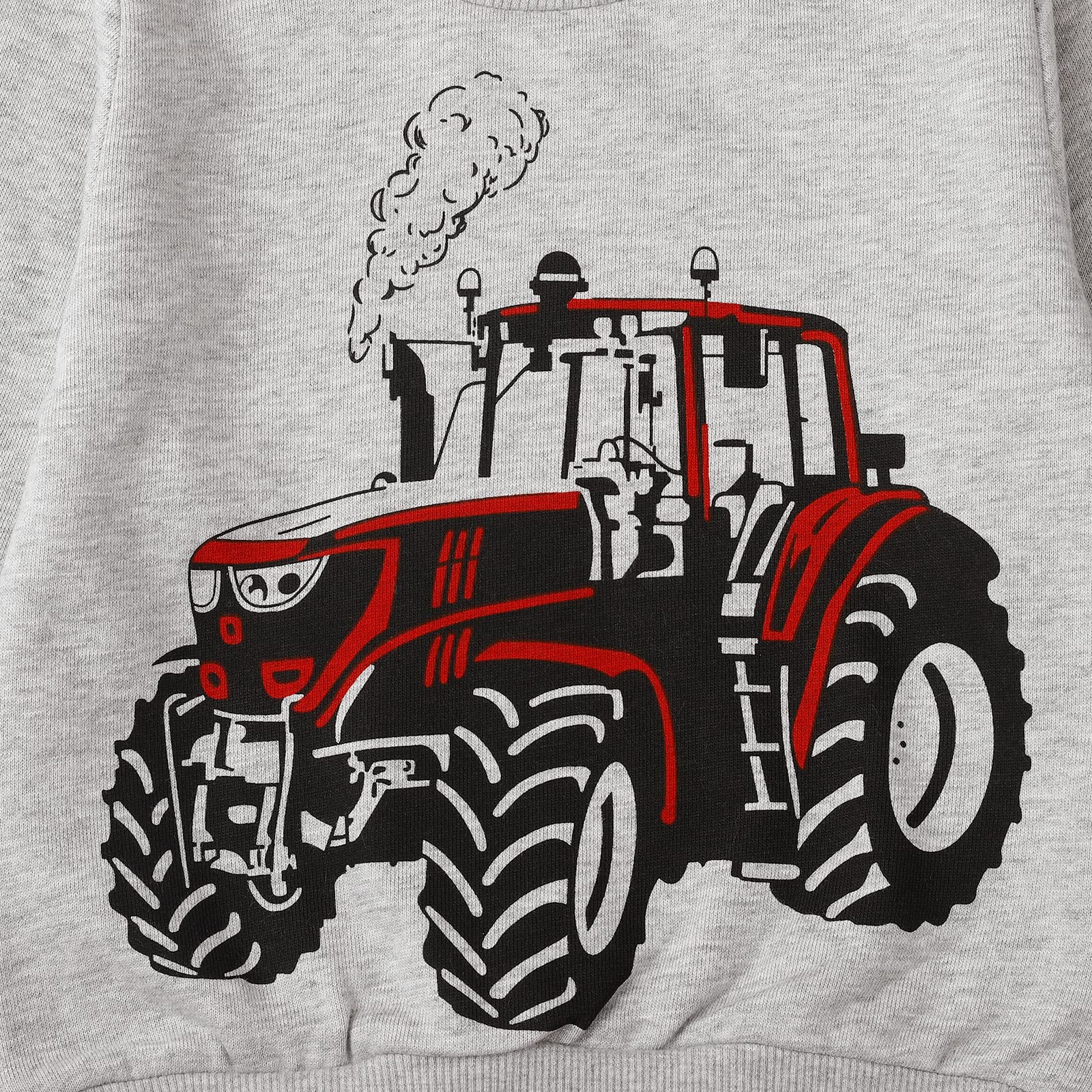 Akyzic Boys Sweatshirts Tractor Shirt Truck Shirt for Boys Crewneck Winter Long Sleeve Pullover Tops Tractor Hoodies Excavator Shirt Gray Sweater 4t/8155