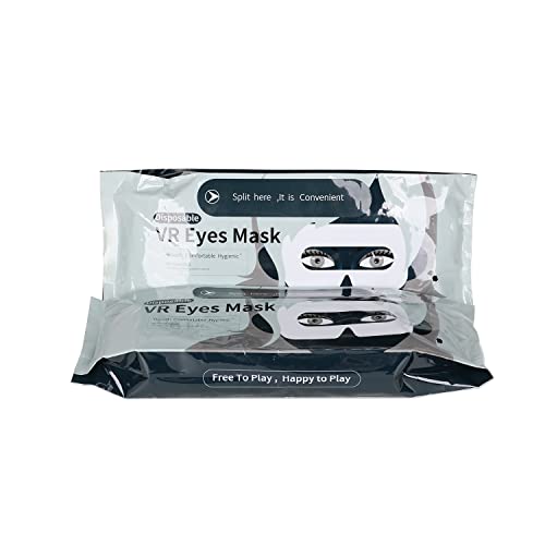 HEIXIAOYU 100 Pcs Disposable VR Face Mask Breathable Cover Eye Mask for VR Nonwoven Fabric Sanitary VR Mask Rift, VR Eye Cover Pad (White)