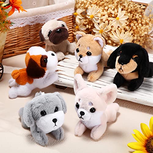 HyDren 6 Pcs Mini Puppy Stuffed Animals Small Dog Plush Bulk Puppies Stuffed Realistic Cute Dog Toys Soft Plush Adopt a Pet Stuffed Animal Puppy Party Favor for Animal Birthday Party Gifts