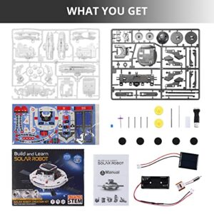 STEM Projects for Kids Age 8-12 Solar Robot Learning Building Science Kit with Solar Panel & Battery Powered 6 in 1 Experiment for Kids, Christmas Birthday Gifts Idea Toy for 9 10 11 Boys Girls