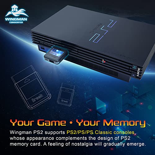 Brook Wingman PS2 Converter - Wireless Version of PS4/3 to PS2/1, Retro Consoles Converter on PS2/ PS1/PS Classic Consoles, for PS Retro Consoles