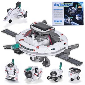 stem projects for kids age 8-12 solar robot learning building science kit with solar panel & battery powered 6 in 1 experiment for kids, christmas birthday gifts idea toy for 9 10 11 boys girls