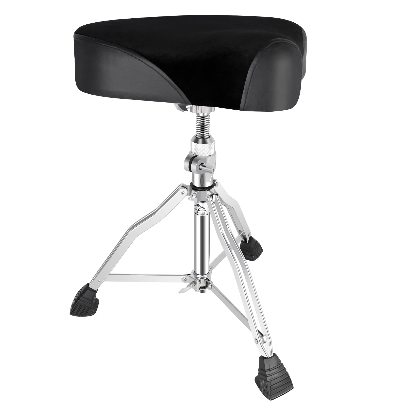 EASTROCK Drum Throne Drum Seat Height Adjustable,Rotatable Padded Drum Stools Motorcycle Style Drum Chair with Anti-Slip Feet for Drummers,Adult