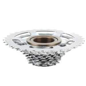 Alomejor 7 Speed Cassette,13T to 28T Freewheel Bike Freehub Freewheel Silver Steel Bike Rotating Flywheel for Mountain Bikes