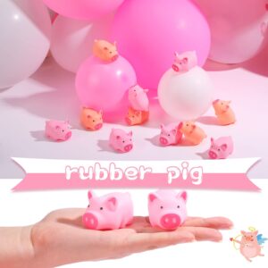 200 Pcs Rubber Pig Baby Bath Toy Mini Rubber Pigs in Bulk Piggy Bathtub Toys Squeaky Pig Preschool Bath Toys for Bath Shower Birthday Pig Party Decorations Gifts Favors