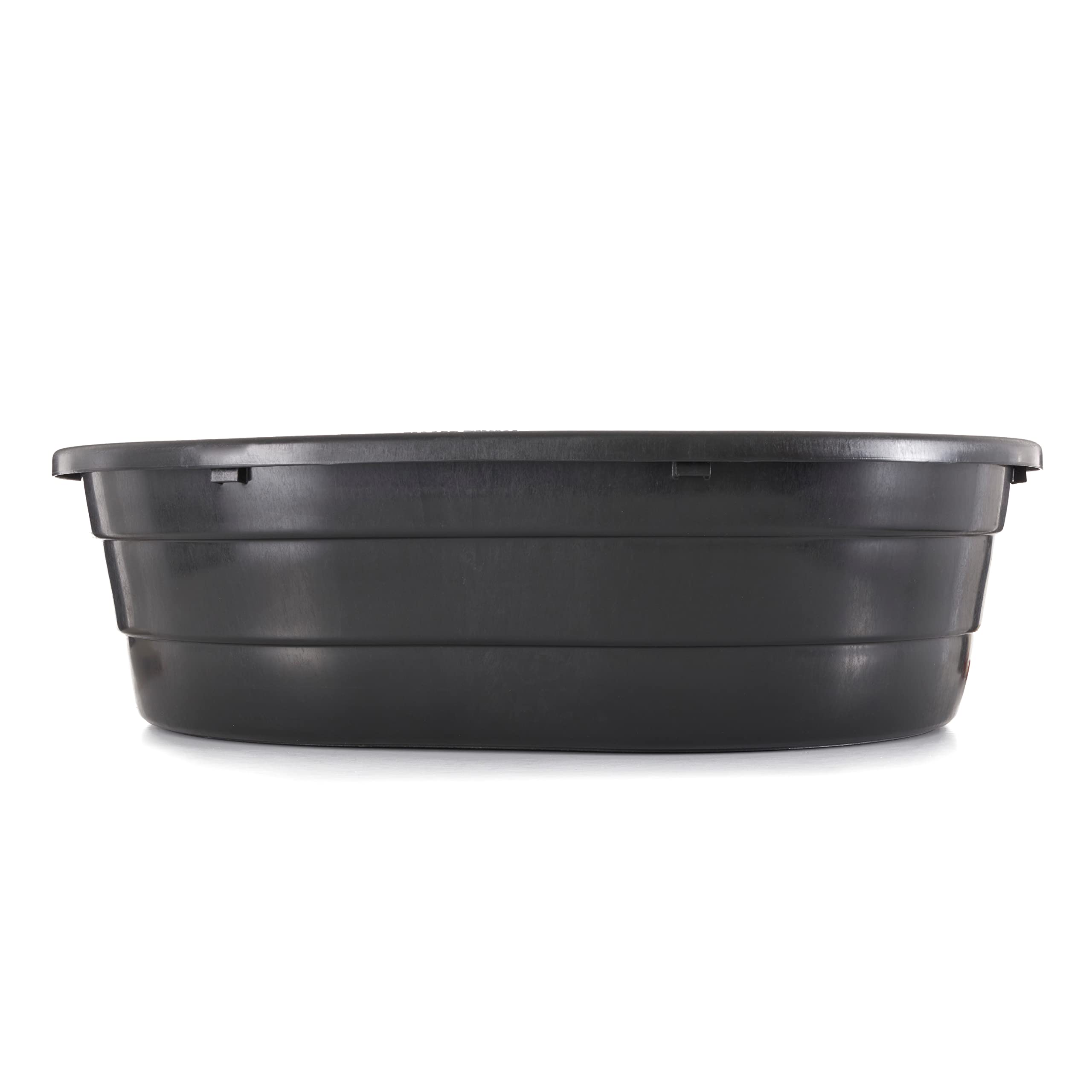 Little Giant ST15 15 Gallon Molded Poly Plastic Oval Stock Water Tank Trough for Cattle, Horses, and Other Livestock Animals, Black (4 Pack)