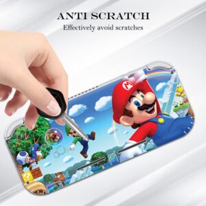 PERFECTSIGHT Compatible with Nintendo Switch Lite Skin Sticker Kawaii Cartoon Vinyl Decal Pretty Pattern Protective Film for NS Console & Joy-Con Controller & Dock (5.5-Mario)