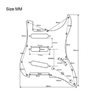 SAPHUE Prewired ST Pickguard SSS 3 Single Coil Pickups Adjustable Big Screws Loaded Electric Guitar Pickguard for Fender Strandard Straocaster Guitar Parts (White)