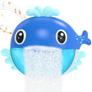 ULexuChi Bath Toys, Bath Bubble Maker, Bathtub Bubble Machine Whale, Bath Time Toys for Toddlers, 1000+ Bubbles Per Minute, 12 Children’s Songs, Baby Shower Toy, Gift for Kid Boy Girl