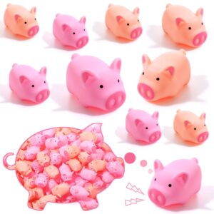 200 Pcs Rubber Pig Baby Bath Toy Mini Rubber Pigs in Bulk Piggy Bathtub Toys Squeaky Pig Preschool Bath Toys for Bath Shower Birthday Pig Party Decorations Gifts Favors