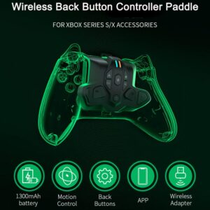 Armor-X Pro Upgrade Wireless Back Button Controller Paddle with 1300mA Battery for Xbox Series S/X Accessories, Support Somatosensory with Multi-Platform Adapter