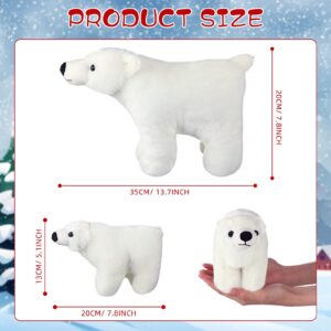 Zubebe 4 Pcs Polar Bear Stuffed Animal Set Large White Stuffed Bear Soft Polar Bear Plush Toy Cuddly Bear Gifts for Birthday Christmas Decoration (Polar Bear Style)(Polar Bear Style)