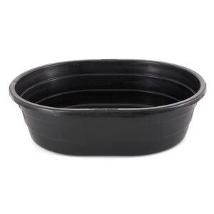 Little Giant ST15 15 Gallon Molded Poly Plastic Oval Stock Water Tank Trough for Cattle, Horses, and Other Livestock Animals, Black (4 Pack)