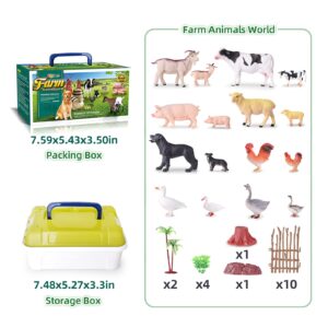 EnAuRoL 35 PCS Farm Animals Toys for Toddlers 3 Years Old Boys and Girls Realistic Animal Figures Playsets Toys for Kids 3~8 Christmas Birthday Gift