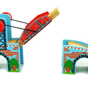 Wooden Train Accessories of Lifting Train Bridge and Battery Operated Locomotive Train for All Brands Wood Track Set